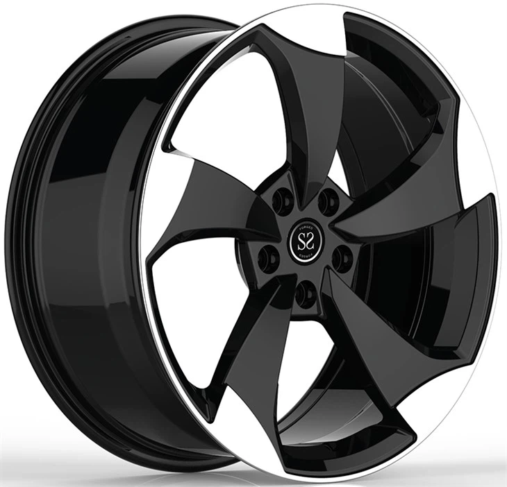Réplica estilo brilhante preto + usinado 1 peça aro forjado 20x9,5 para Audi S4