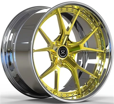 Disco polido ouro BENZ GLE450 e borda polida transparente 22 polegadas
