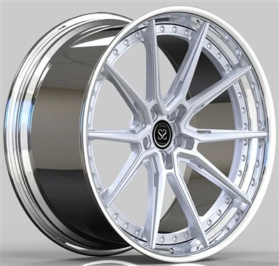 BMW M5 Custom 2-PC Jantes Tuning Estilo Bordo Polido e Disco Escovado