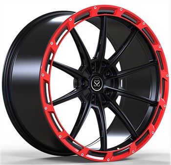 SSJK1049 cetim preto mais vermelho anel forjado Monblock escalonado 20 e 21 polegadas 5x130 padrão de parafuso adequado para Porsche Cayman