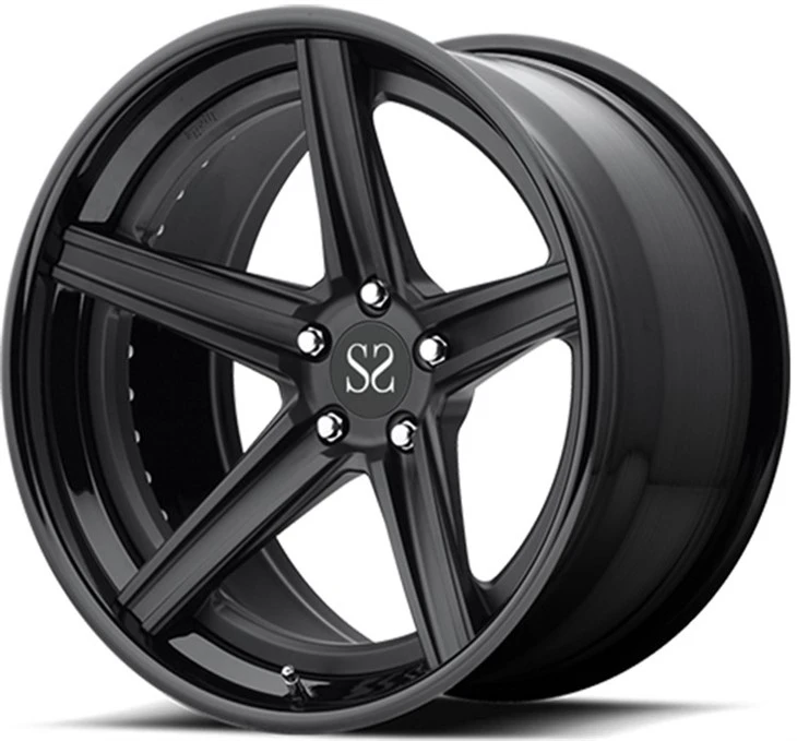 Forged Alloy Custom Rims For Volkswagen 5x100 2-PC 18 19 20 Inch Black Machine Face