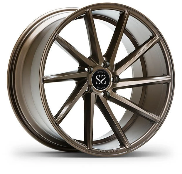 Popular Design 5-Spoke Black Rim Silver Machining Face 1PC Forged Aluminum Wheels